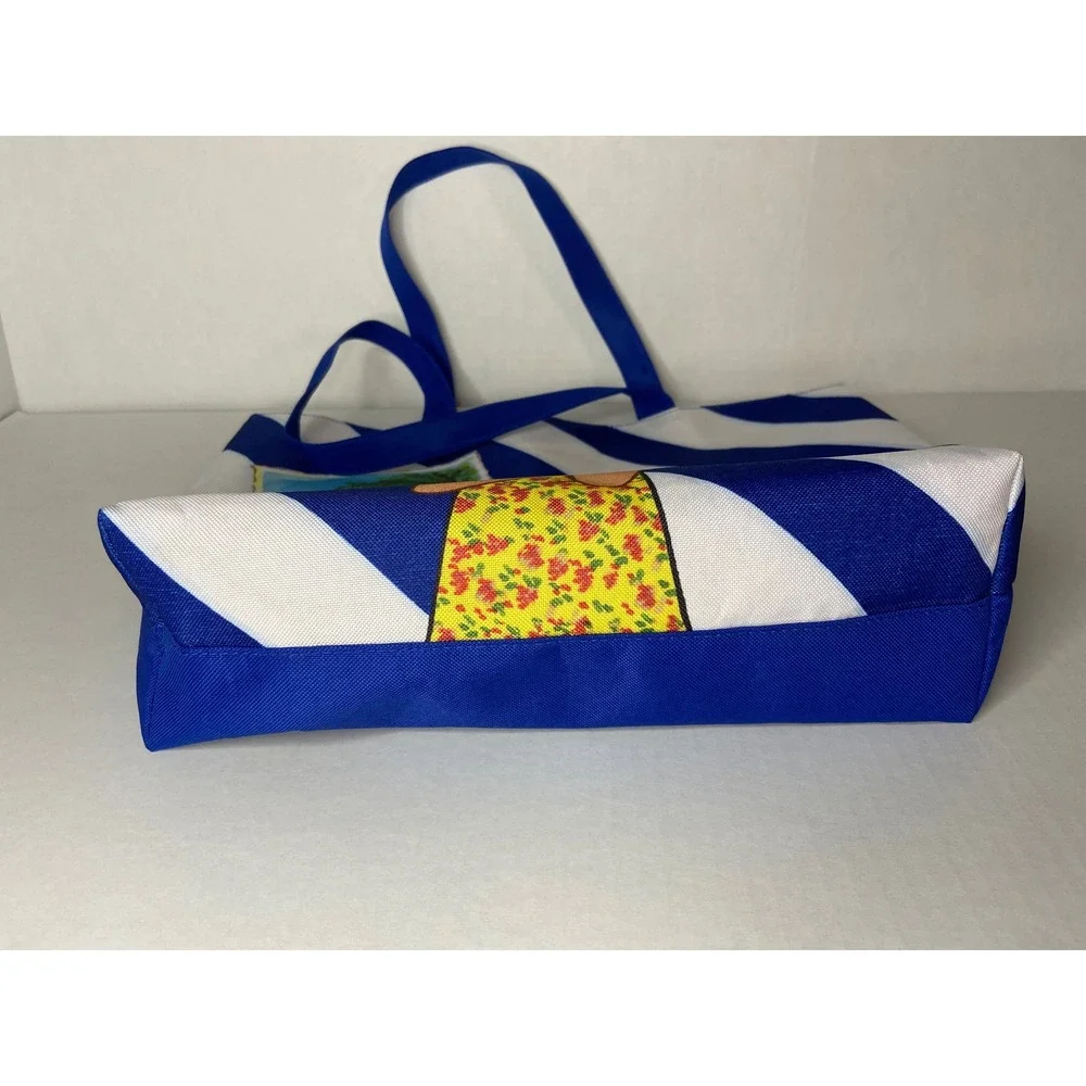 Lancôme Paris Blue White Striped Tote Bag Beach Travel‎ Shopper Graphic
